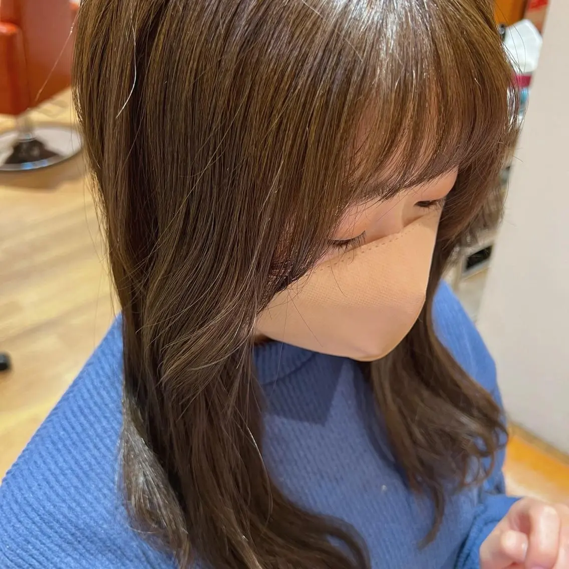ミディアム カラー ベージュカラー 透明感カラー オリーブベージュ ヘアカラー トリートメント Lita KANAのヘアスタイル