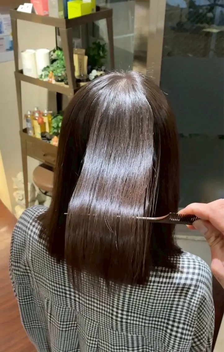 セミロング 縮毛矯正 酒井 将大のヘアスタイル