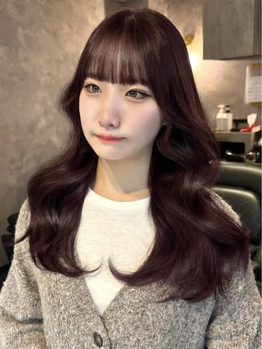 ロング カラー レッドカラー ヘアカラー トリートメント 🍒さき🍒大宮/ 透明感カラーのヘアスタイル