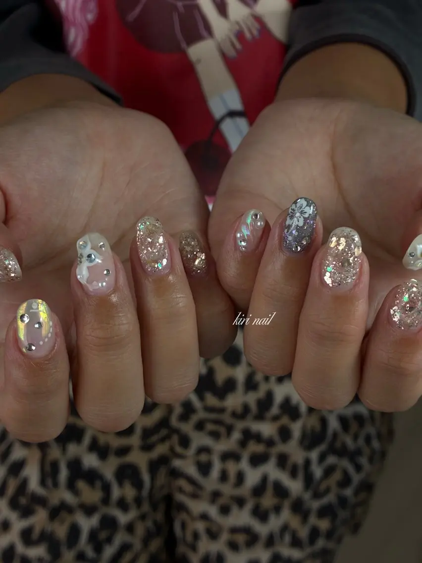 ネイル アートネイル フラワーネイル 持ち込み ハンドネイル kiri nail キリネイルのネイルデザイン