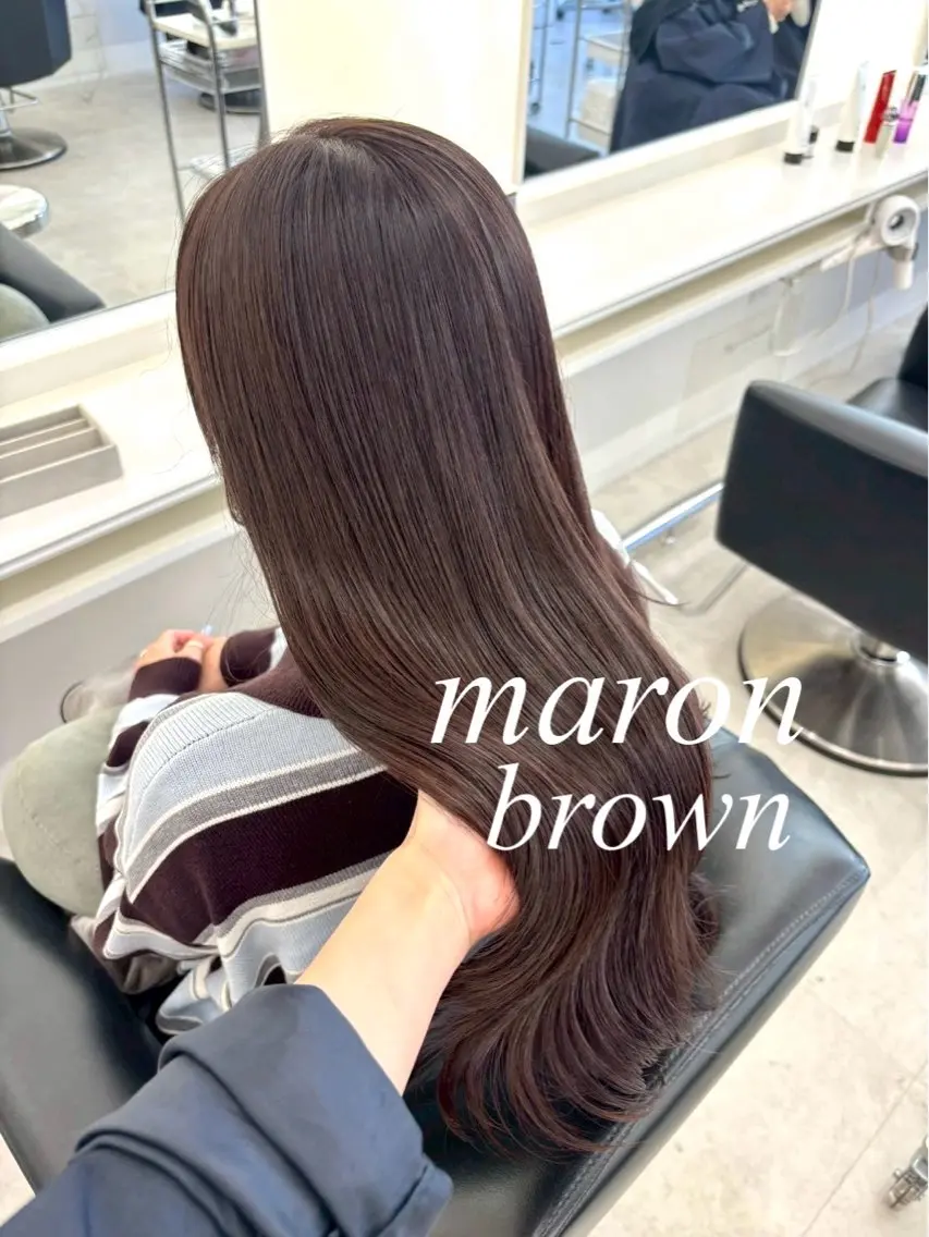 ロング カラー ブラウンカラー マロンブラウン カット ヘアカラー ParveMix┊ 太田 千尋🪽‪のヘアスタイル