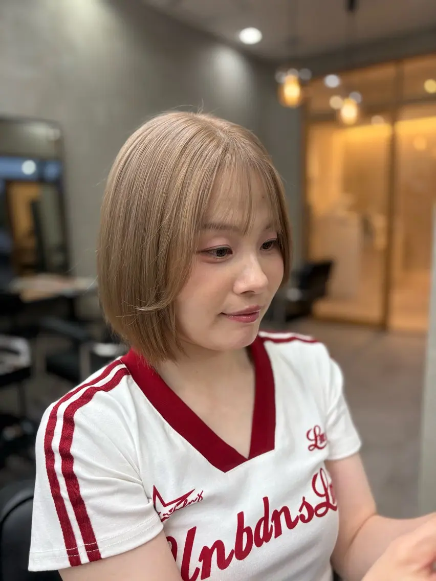 カラー ブリーチ かわうち れなのヘアスタイル