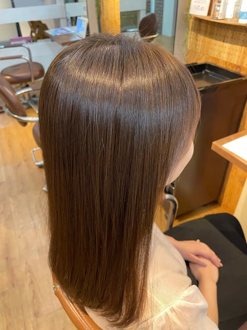 セミロング カラー すなが/ハイライト モデル募集中のヘアスタイル