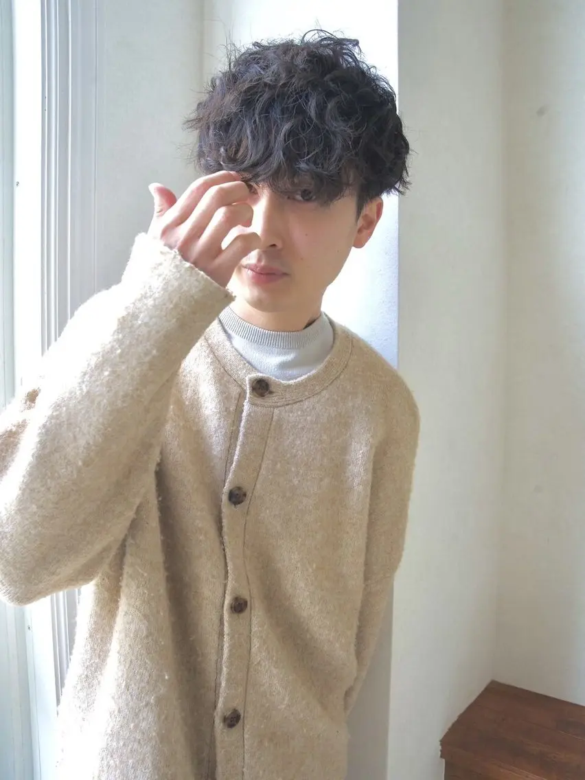ミディアム パーマ カット パーマ keshiki 大名のヘアスタイル