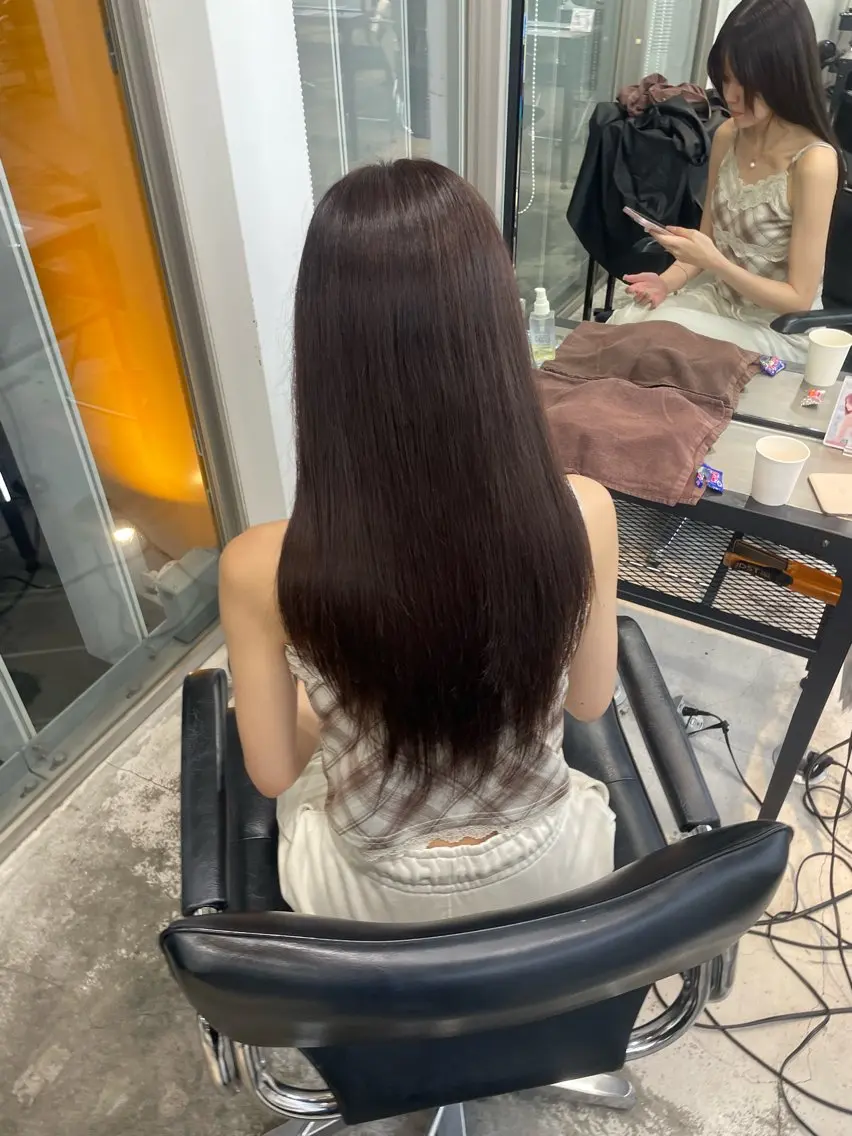カラー ブリーチ 透明感カラー ネイビーカラー オレンジ ピンクカラー 🍒似合わせ×ハイト ーン/ユリナ🍒のヘアスタイル