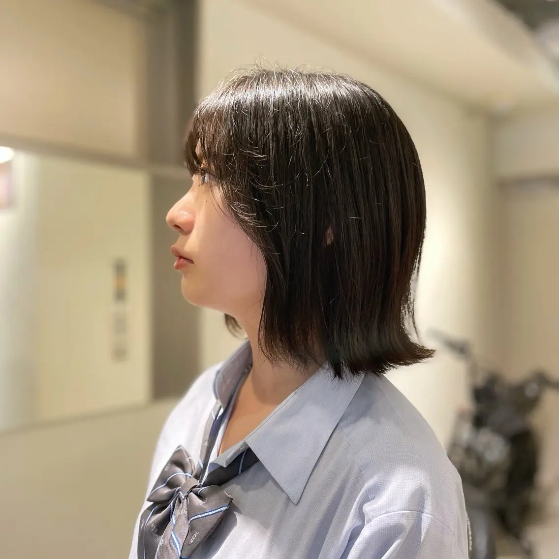 ミディアム パーマ ミディアムパーマ 外ハネヘア デジタルパーマ miyu♡̷̷ 韓国ヘア/顔まわりのヘアスタイル