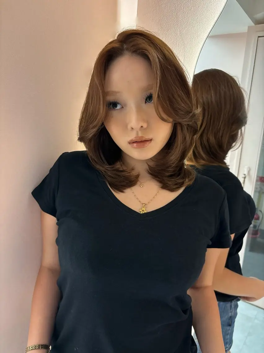 ミディアム カラー ヘアカラー トリートメント YOLO 渋谷 NANAMIのヘアスタイル