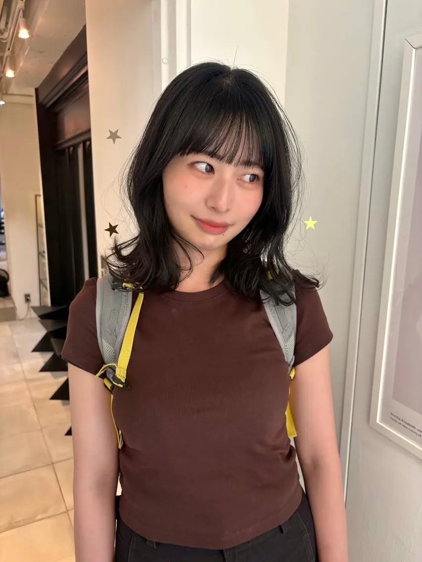 ミディアム ヘアカラー rizu🐩 透明感カラーのヘアスタイル