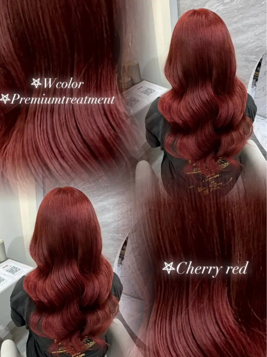ロング カラー ヘアアレンジ レッドカラー ヘアカラー 🩶透明感カラー 池袋/mei🩶のヘアスタイル