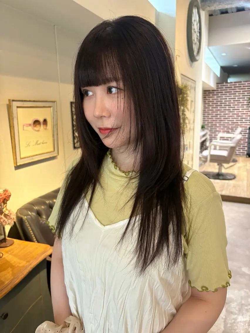 ミディアム カラー ハッシュカット カット ヘアカラー ichika/福岡 /透明感カラー🤎のヘアスタイル