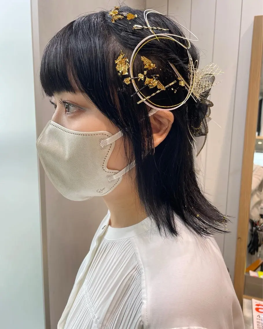 2026🎗️成人式、七五三、卒業式ヘアアレンジ🫧💐(金箔、ラメ込み)メイクも追加可能😌👌🏻の写真