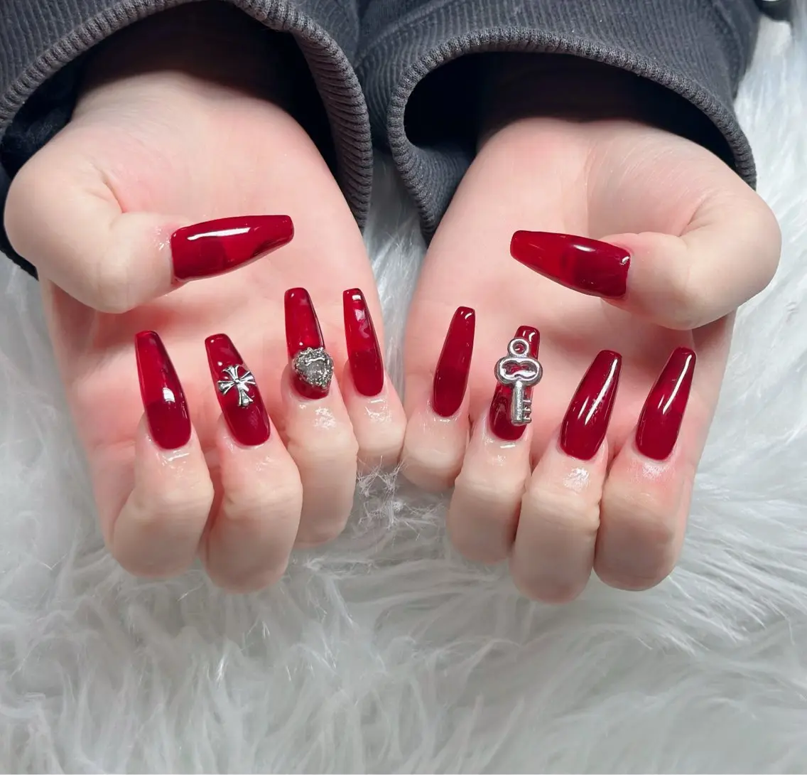 ネイル ハート キラキラネイル リボン ハンドネイル キノコ H.babynailのネイルデザイン