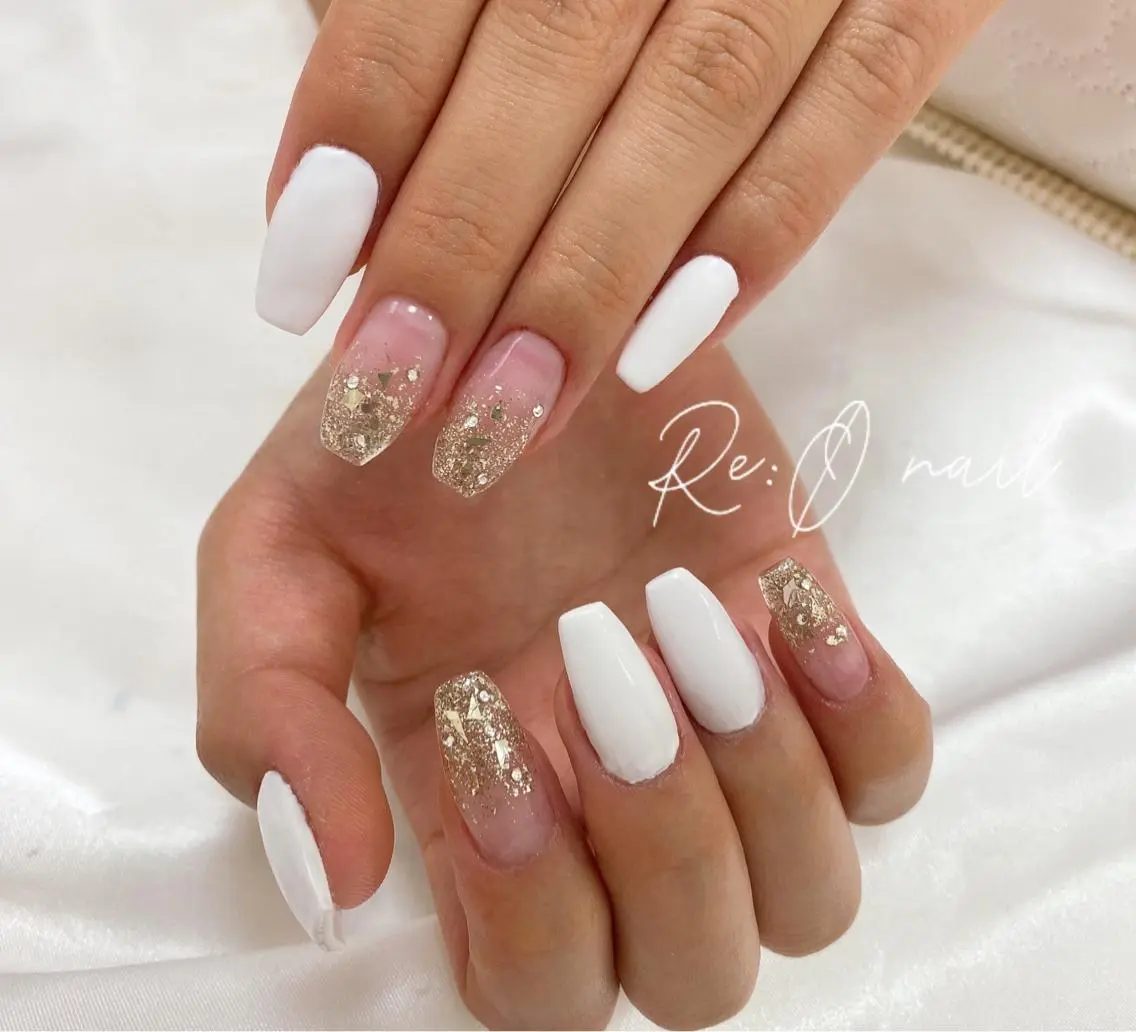 ネイル ラメ(グリッター) ラメグラデーション ワンカラーネイル Re:Ø nail 🩵TSUJIのネイルデザイン