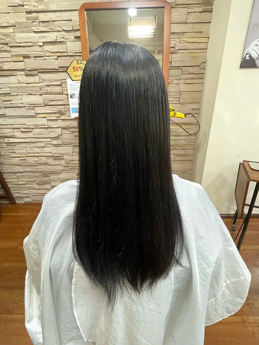 ロング カラー 黒髪 ナチュラルブラック 浅岡 昭汰のヘアスタイル