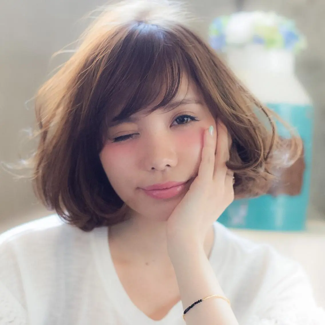 ミディアム カラー イルミナカラー ボブ カット ヘアカラー トリートメント 髪質改善、縮毛矯正 店長浅野太郎のヘアスタイル
