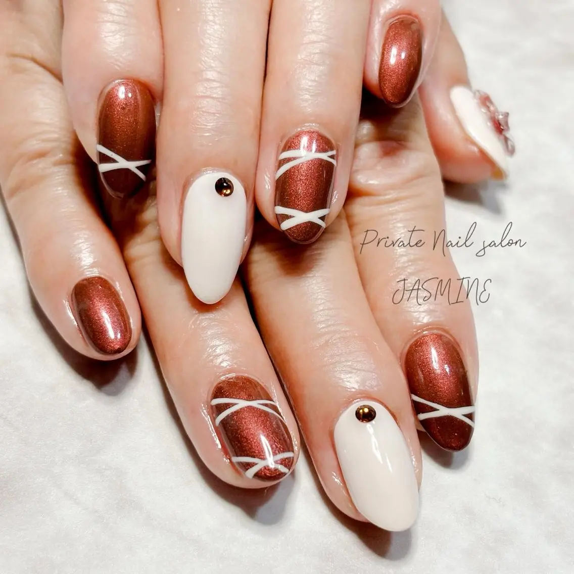 ネイル リボン Nail salon JASMINEのネイルデザイン