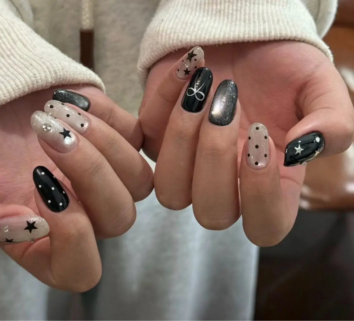 ネイル ハンドネイル 🎀PG🩵 ネイルサロンのネイルデザイン