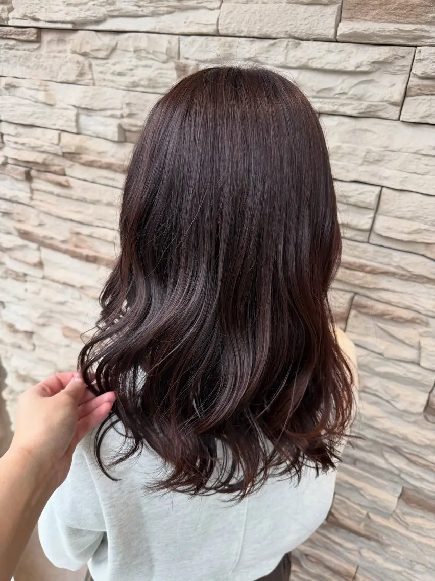ロング ピンクラベンダー カット ヘアカラー トリートメント レナークアリア 梅津美憂のヘアスタイル