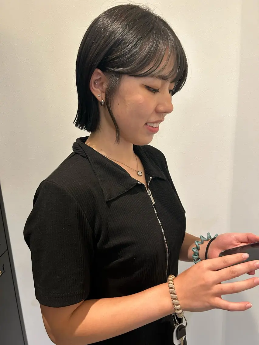 ミディアム ボブ NAHO 🩵 透明感カラー🫧のヘアスタイル