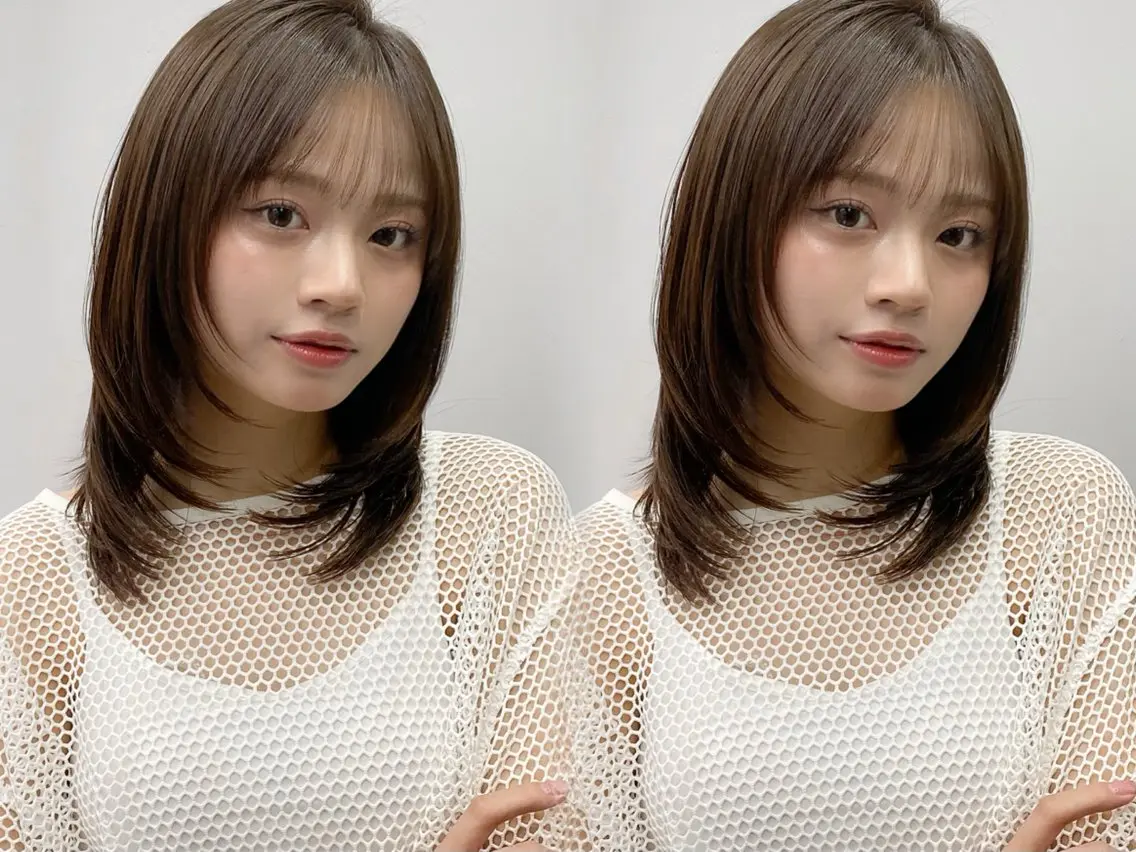 ミディアム カラー レイヤーカット カット ヘアカラー トリートメント レイヤー×髪質改善✨ 渋谷/佐藤侑哉のヘアスタイル