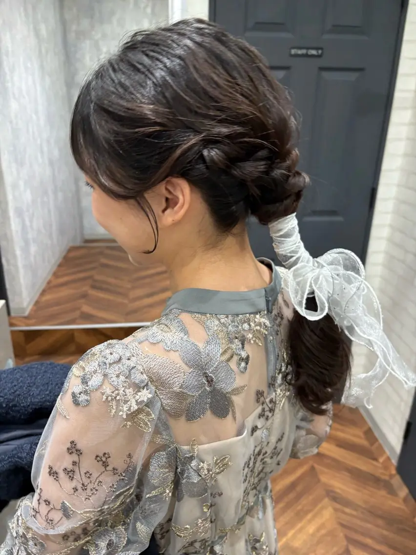 セミロング ヘアセット ベージュ/ヘアセット 透明感/♡来村 瑚春のヘアスタイル