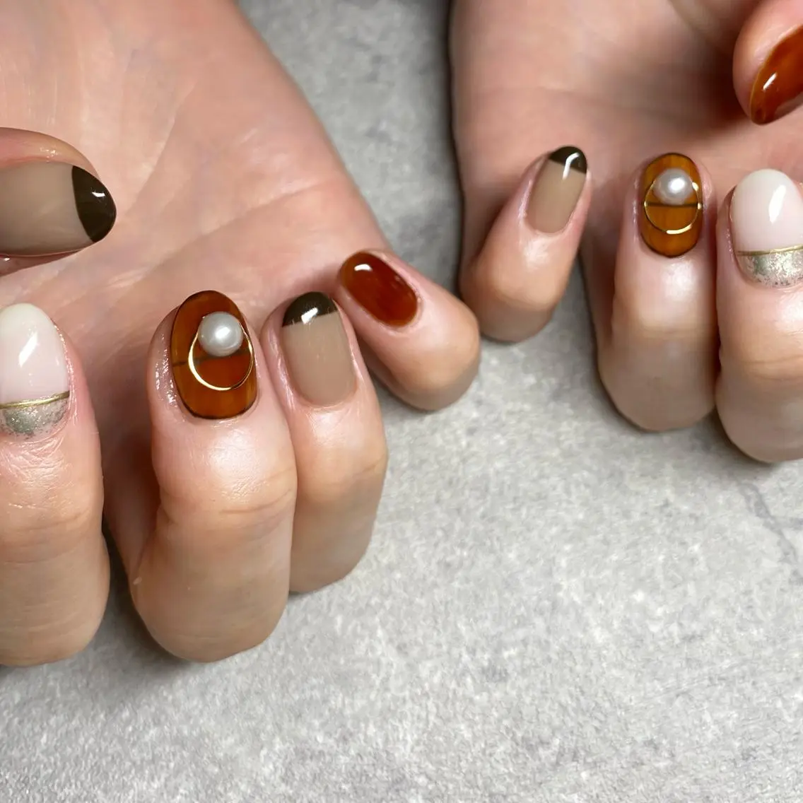 ネイル アートネイル ニュアンスネイル 冬ネイル 山田 貴子のネイルデザイン