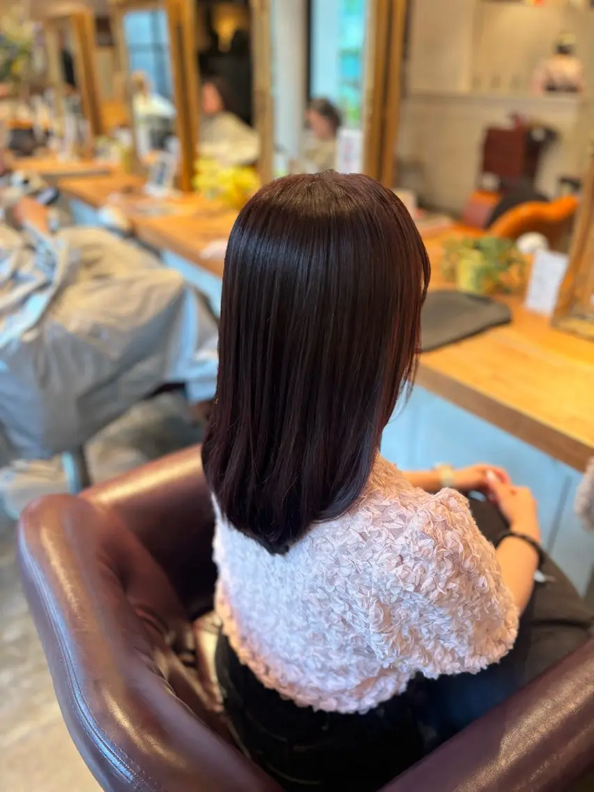 セミロング カラー ベージュカラー ピンクカラー ピンクベージュ 髪質改善カラー ベージュ🤎YUMEのヘアスタイル