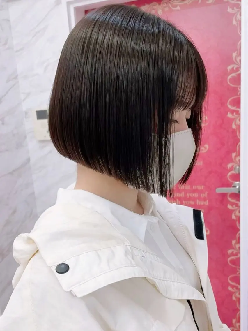 ショート カット 縮毛矯正 トリートメント ‎🤍髪質改善‎🤍 レイヤーカット‎🤍のヘアスタイル