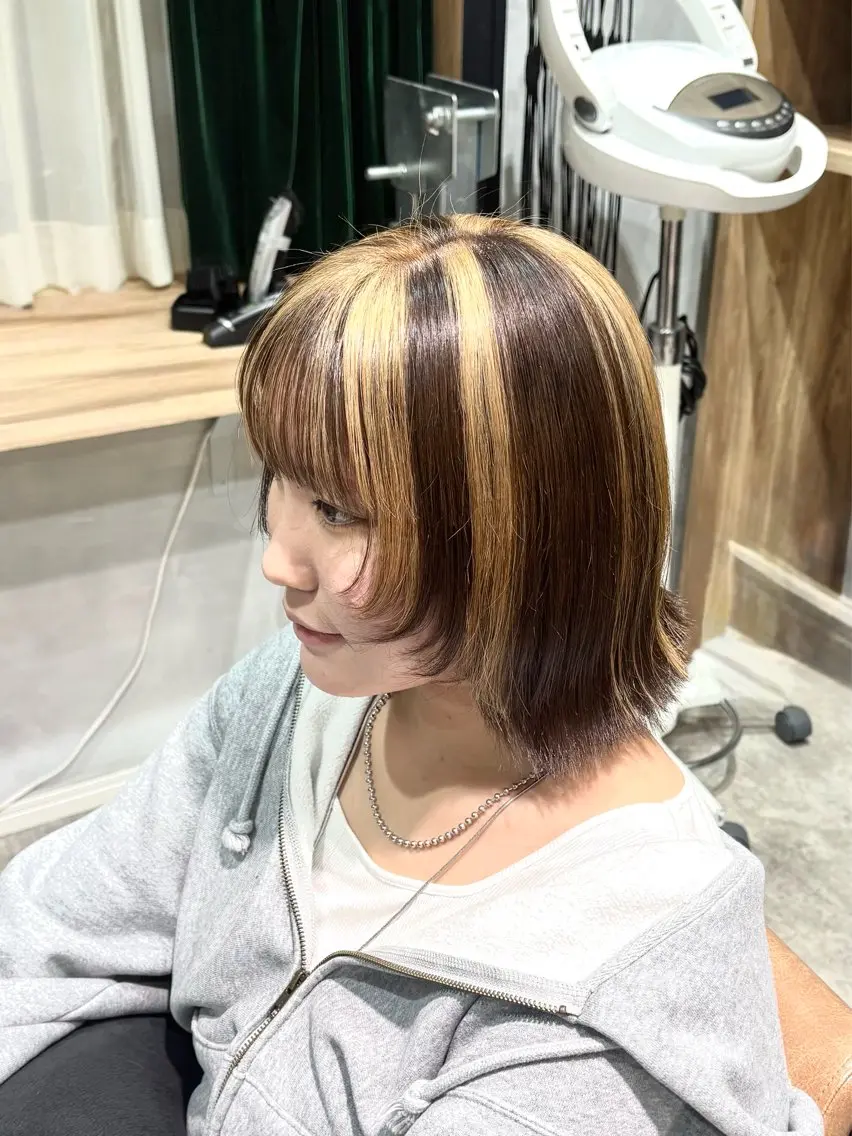 ミディアム カラー ヘアカラー 佐伯 美麗のヘアスタイル