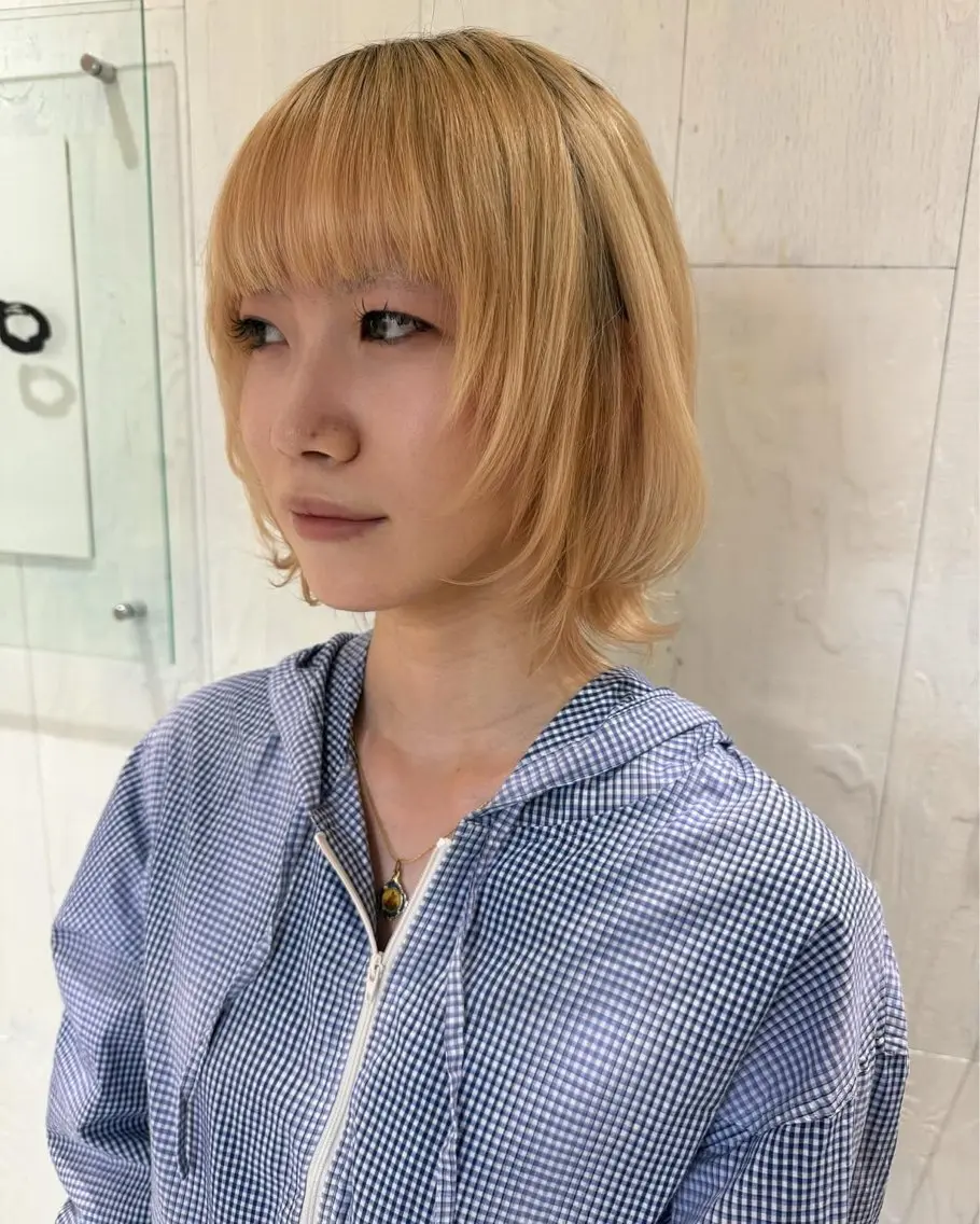 ミディアム カラー ブリーチ ダブルカラー ブリーチなしカラー カット ヘアカラー トリートメント 河合秀明/ショート /ボブ/レイヤーのヘアスタイル