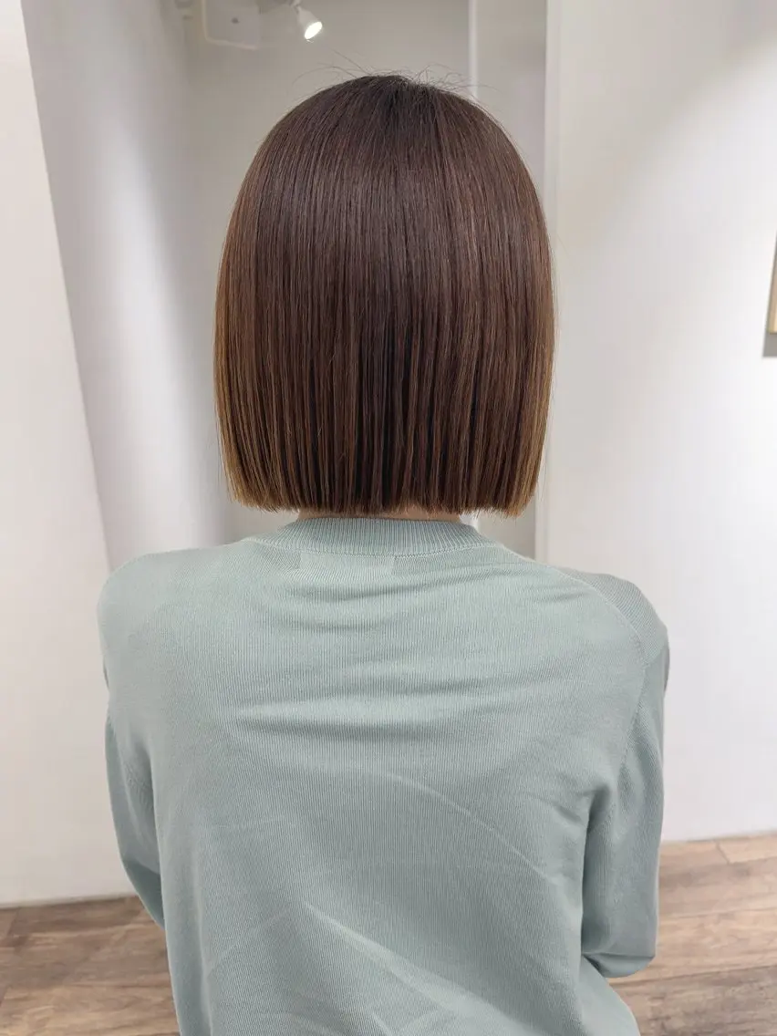 ミディアム カラー パーマ ボブ カット ヘアカラー トリートメント ハイライト⭐️上野 高広のヘアスタイル