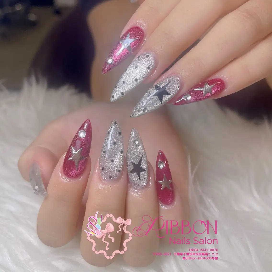 ネイル フットネイル フレンチネイル ジェルネイル マグネットネイル 持ち込み ハンドネイル ribbonnail salonのネイルデザイン