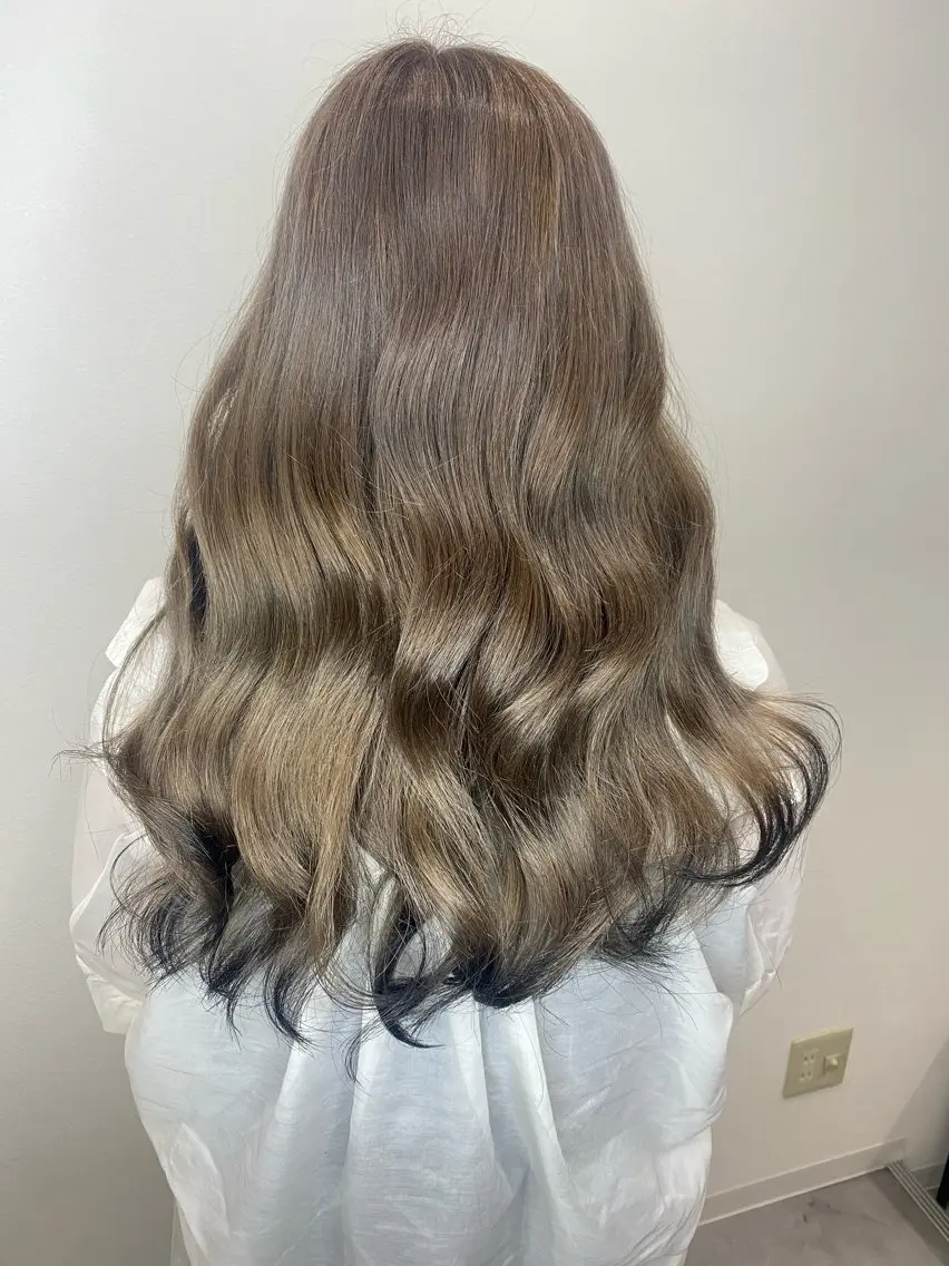ロング カラー 黒髪 ヘアカラー APPEL hair ／岡山のヘアスタイル