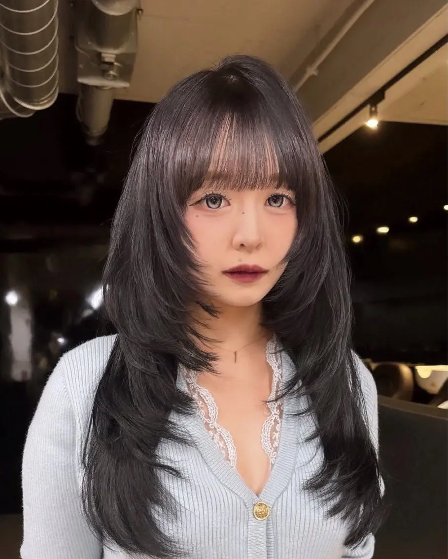ロング レイヤーカット カット ヘアカラー フウカ/立川/ レイヤー/ボブ❤️のヘアスタイル