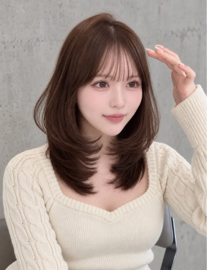セミロング ➴➷完全美髪特化➹➶ 黒山憂希のヘアスタイル
