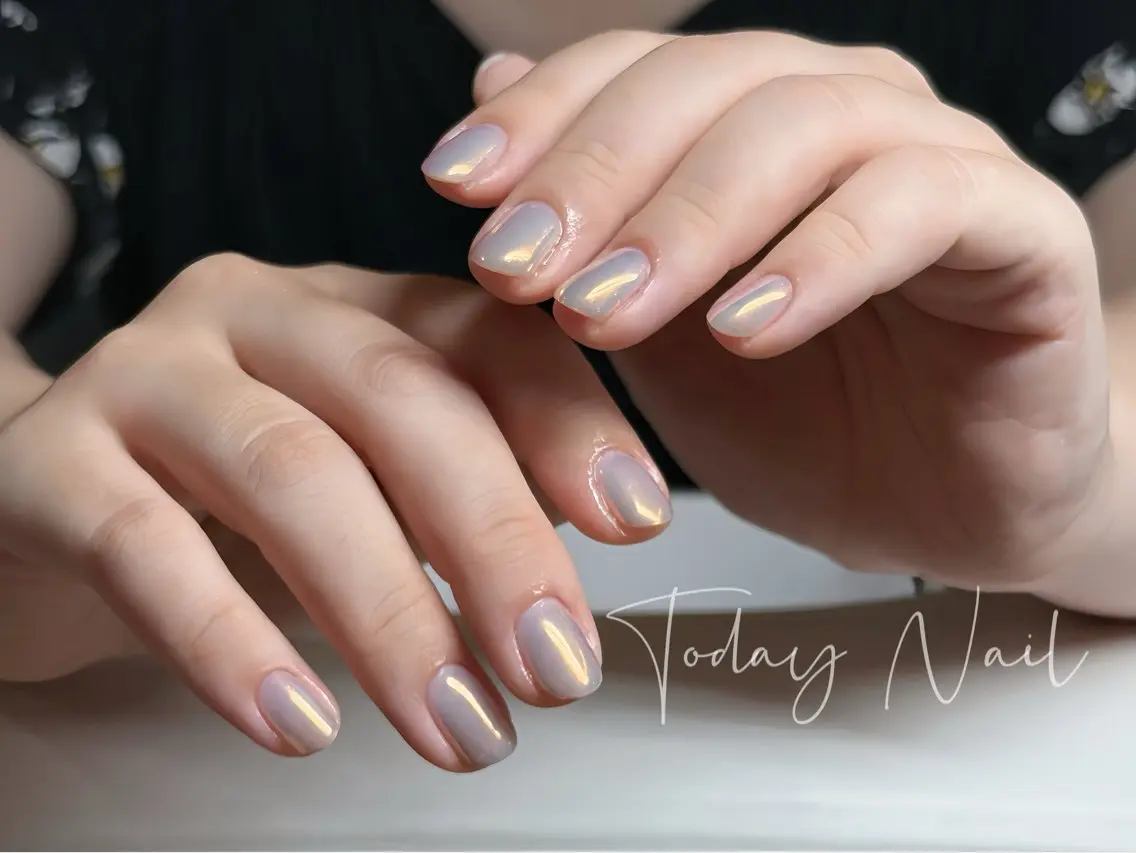 ネイル オーロラネイル ショートネイル 夏ネイル ハンドネイル りゅうToday Nailのネイルデザイン