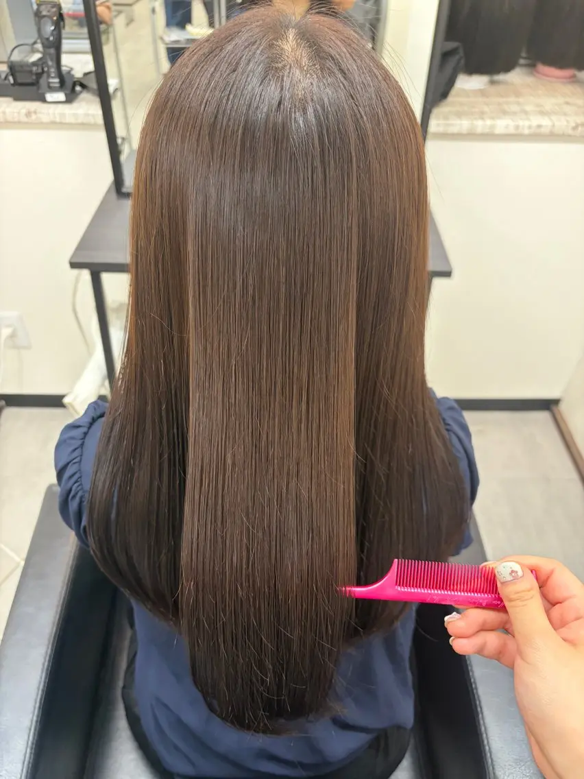 ロング パーマ 縮毛矯正 ストレートパーマ Sakura 𓂃𓈒𓂂𓏸🌸のヘアスタイル