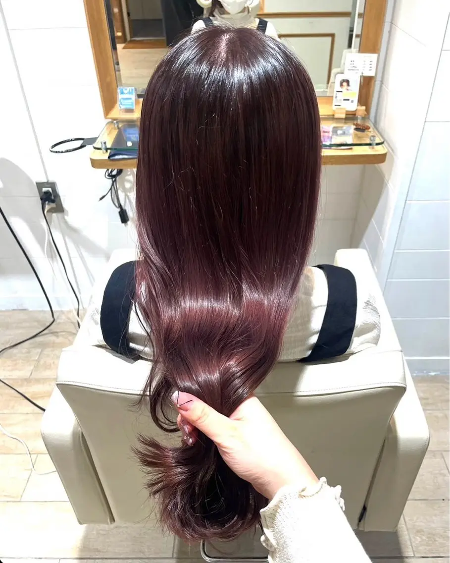 ロング カラー ラベンダーカラー ピンクカラー ピンクラベンダー Kurumi 🩰カットモデル募集のヘアスタイル