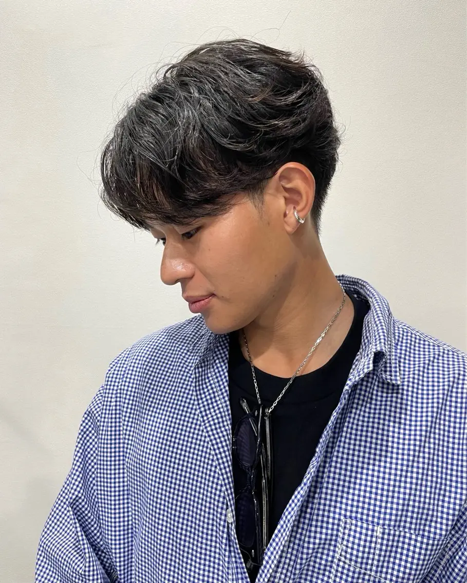 パーマ メンズ カット パーマ ボブモデル募集/ 青木亮太郎のヘアスタイル