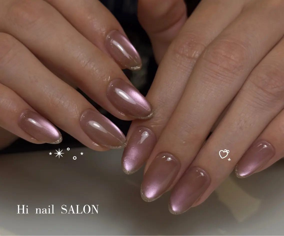 ネイル チークネイル フレンチネイル 韓国ネイル マグネットネイル 持ち込み ハンドネイル LINEA.nail STUDIOのネイルデザイン