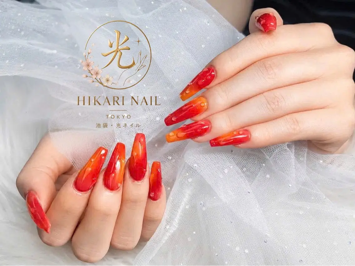 ネイル チークネイル 長さ出し フレンチネイル ガーリー ハート HikariNail Ikebukuroのネイルデザイン