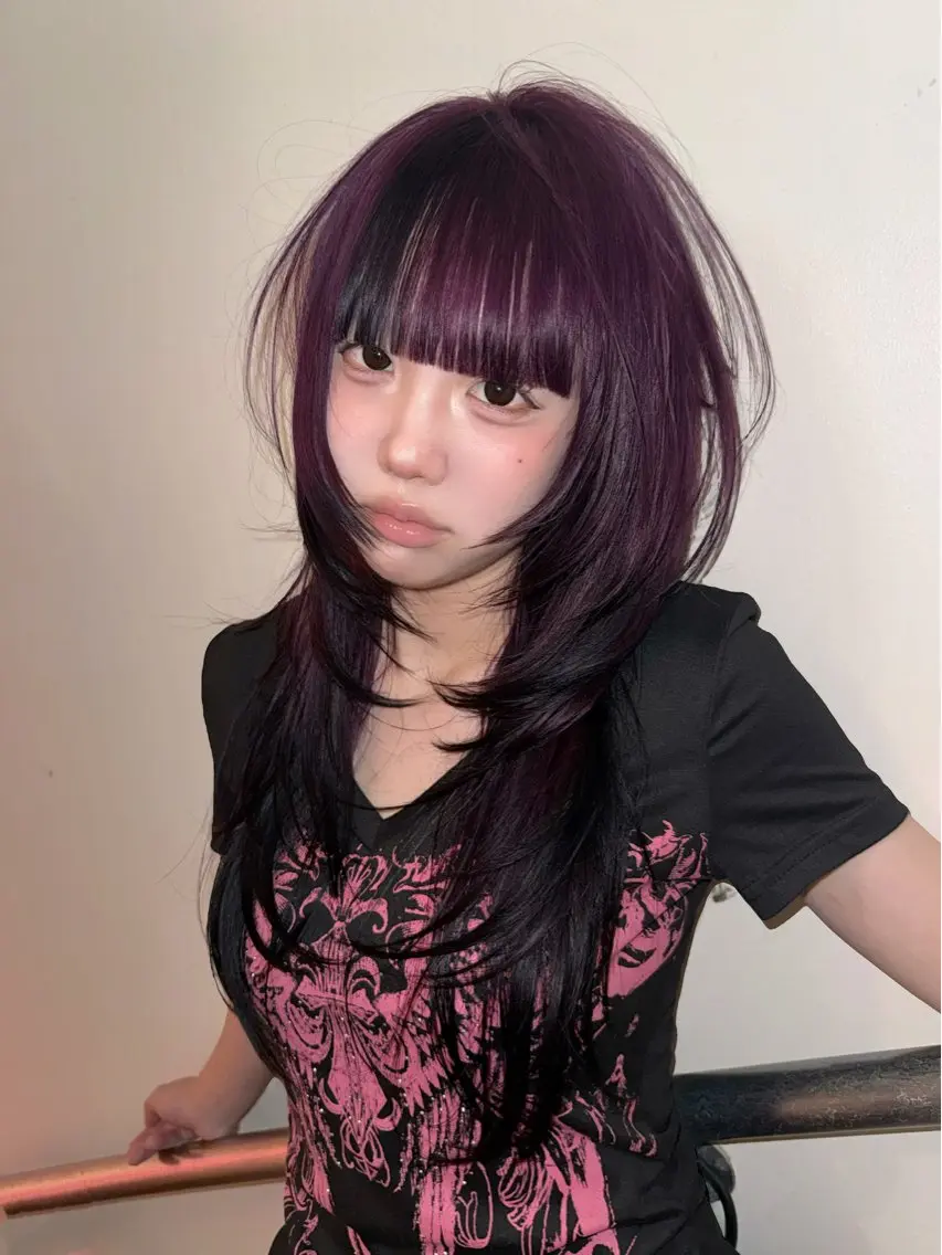 ロング カラー カット ヘアカラー トリートメント ヘッドスパ ヘアセット HARUNA/原宿/ デザイン/カットのヘアスタイル