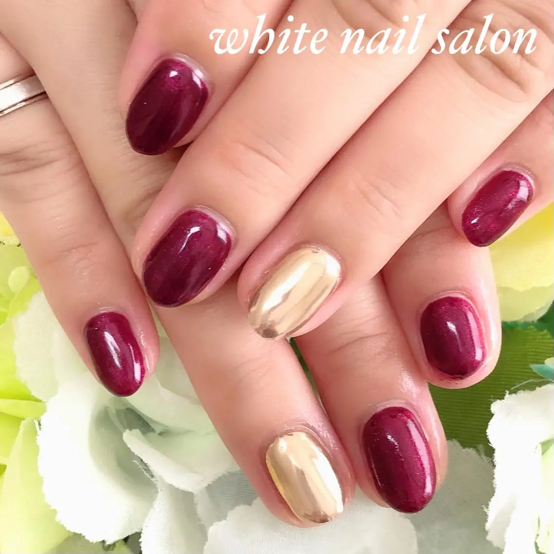 ネイル アートネイル フレンチネイル ジェルネイル ハードジェル ミラーネイル white nail salonのネイルデザイン