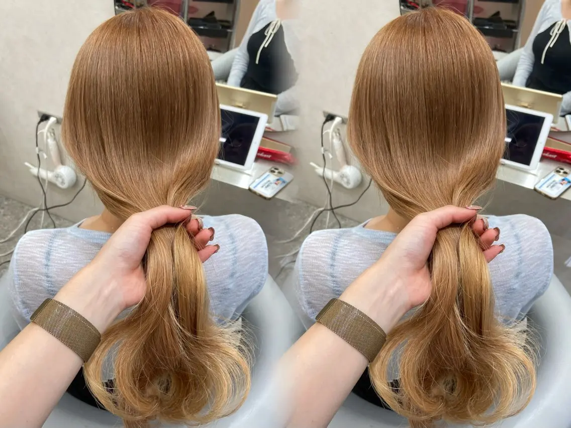 ロング カラー カット ヘアカラー トリートメント 新宿/韓国ヘア 中明度カラー/かやのヘアスタイル