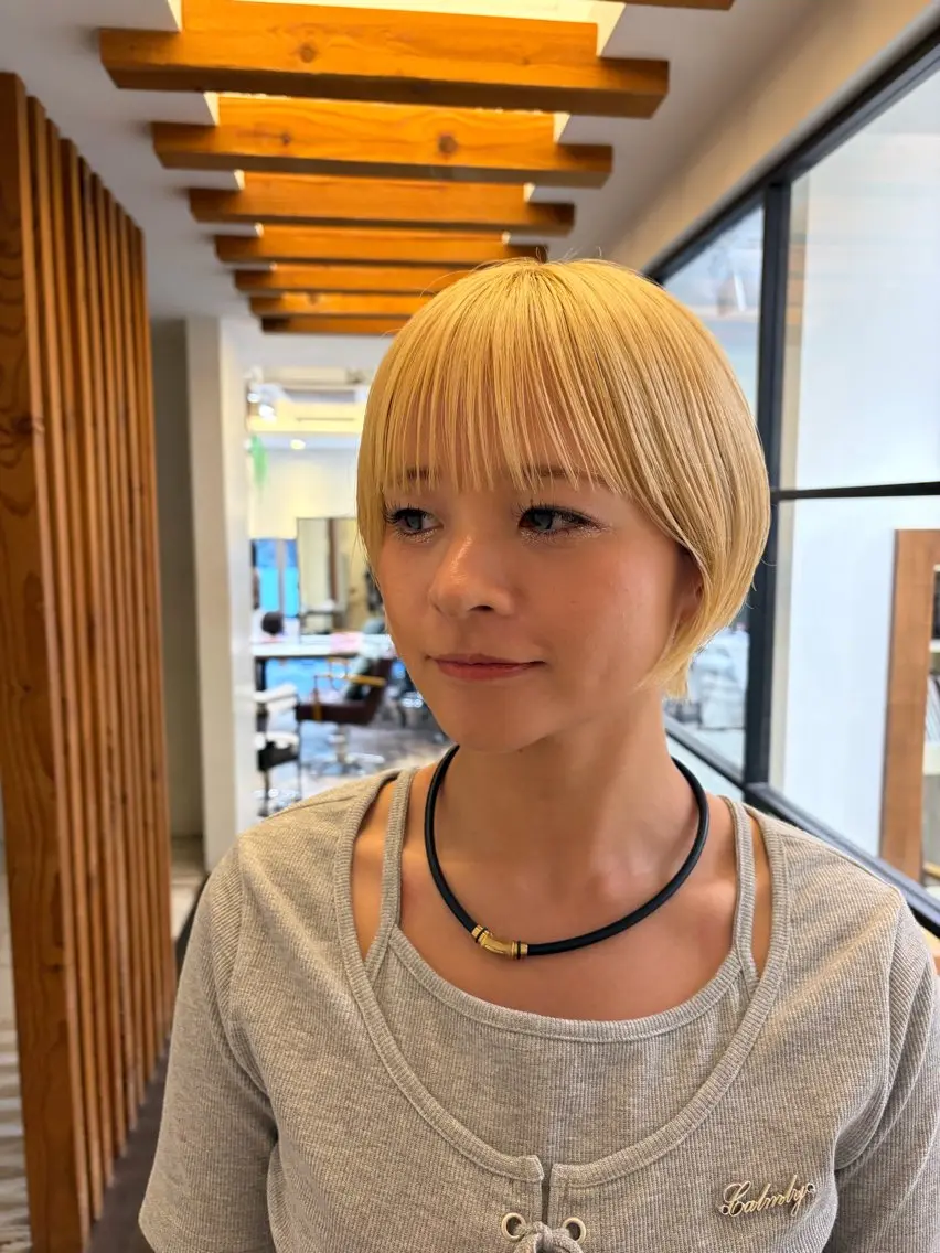 ショート カラー ハイトーンカラー ショートヘア 結衣/ 透明感カラー🎀のヘアスタイル