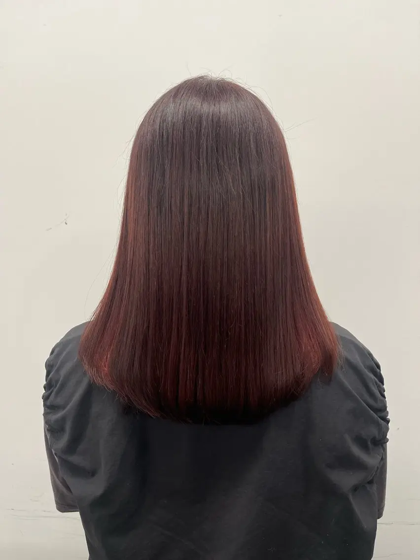 ミディアム カラー ヘアカラー かめい りなのヘアスタイル