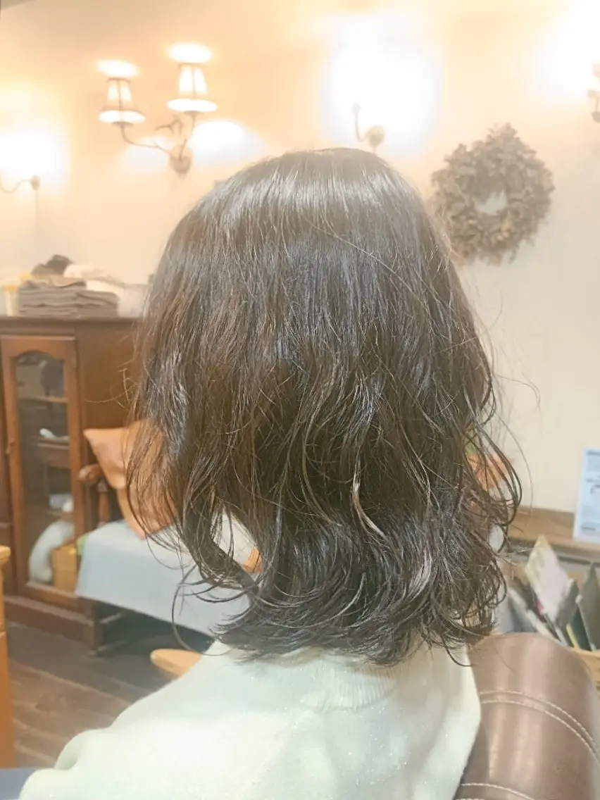 ミディアム ミディアムパーマ カット パーマ ASAKO ✴︎アメリシュシュのヘアスタイル