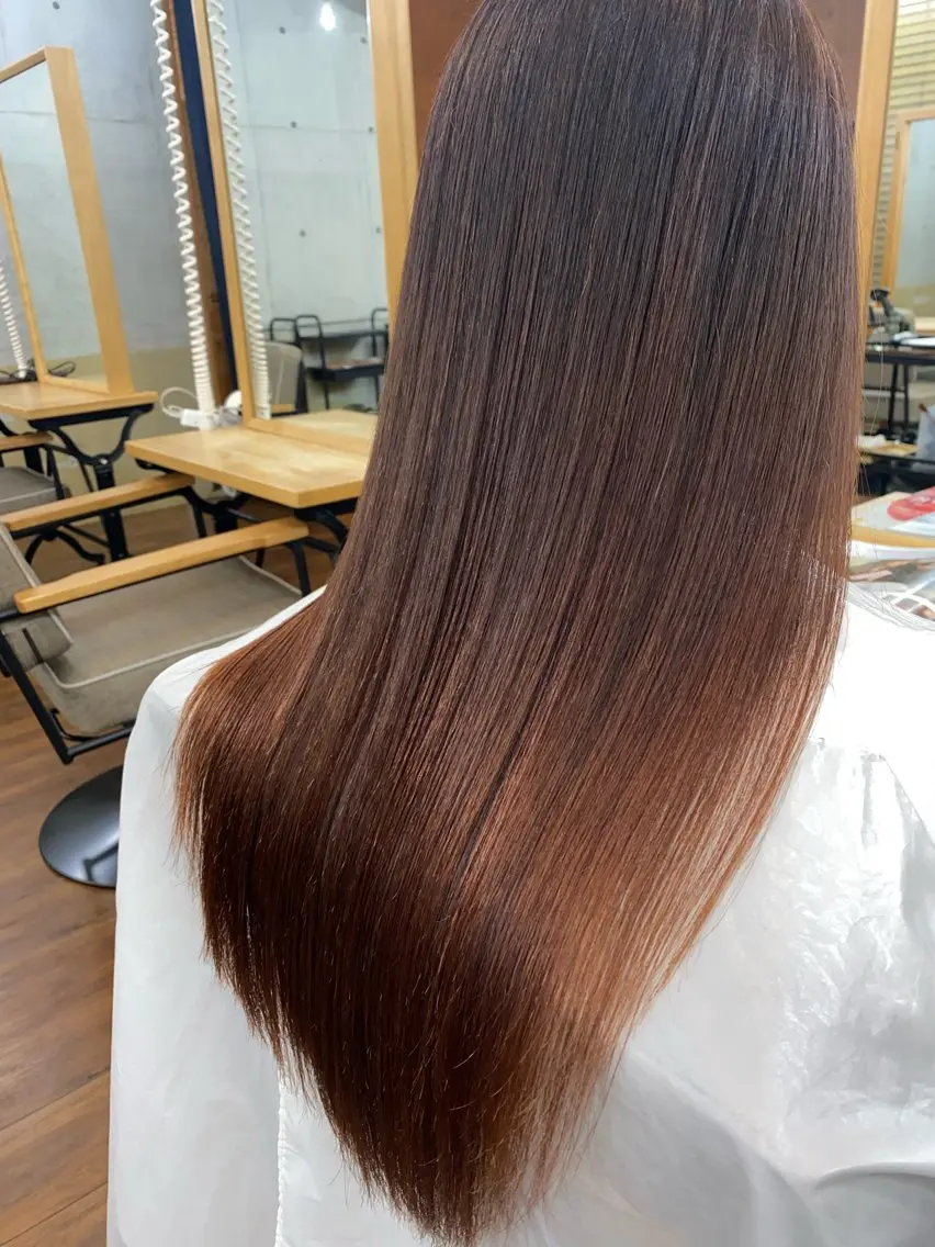 ロング 縮毛矯正 千 田のヘアスタイル