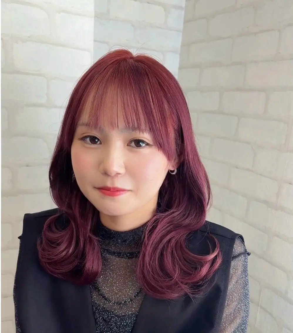 セミロング カラー ブリーチ ブラウンカラー レイヤーカット カット ヘアカラー トリートメント 髪質改善サロン soukiのヘアスタイル