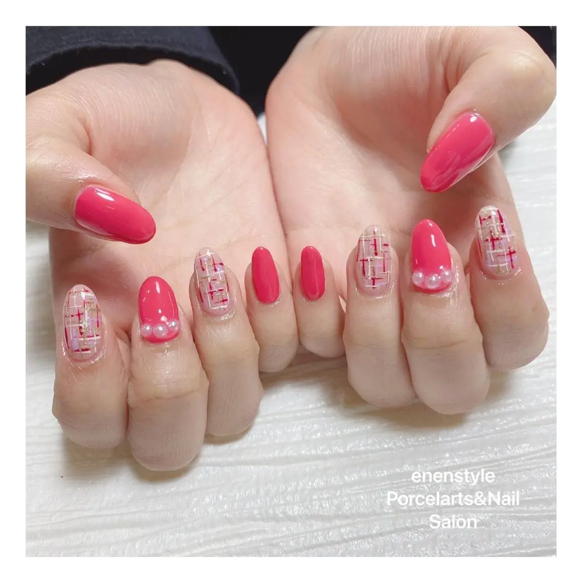 ミディアム ネイル ハンドネイル 🐾enen style 🐾のネイルデザイン
